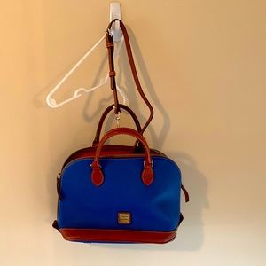 Dooney & Bourk purse brilliant blue and dark tan